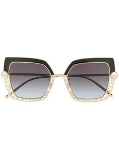 Dolce & Gabbana Eyewear солнцезащитные очки с узором и искусственным жемчугом