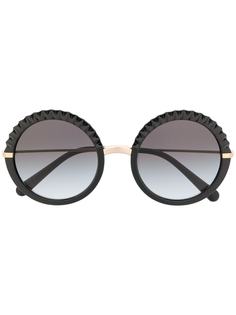 Dolce & Gabbana Eyewear солнцезащитные очки Plissé в круглой оправе