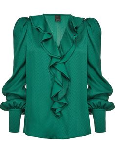Pinko атласная блузка с оборками