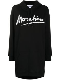 Moschino платье-худи с логотипом
