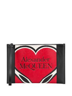 Alexander McQueen клатч с принтом