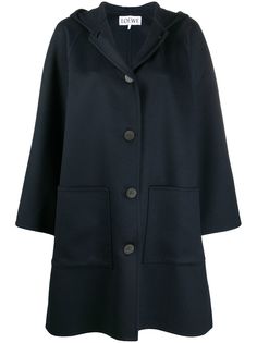 Loewe однобортное пальто с капюшоном