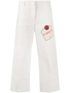 LANVIN укороченные брюки с нашивкой-логотипом