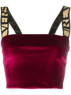Versace Jeans Couture фактурный топ с логотипом на плечах
