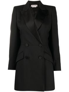 Alexander McQueen двубортное пальто строгого кроя