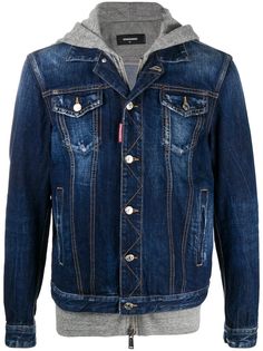 Dsquared2 джинсовая куртка Icon с капюшоном
