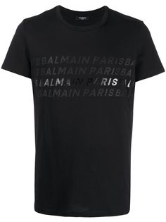 Balmain футболка с круглым вырезом и логотипом
