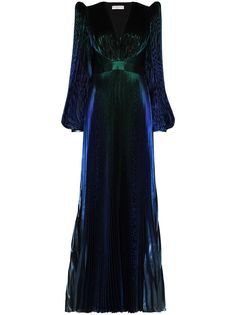 Givenchy плиссированное платье с пышными рукавами