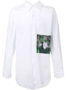 Yuiki Shimoji длинная рубашка с заплаткой с цветочным принтом