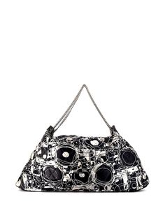 Chanel Pre-Owned стеганая сумка на плечо с геометричным принтом