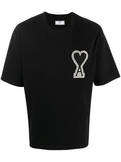 AMI футболка оверсайз с нашивкой-логотипом