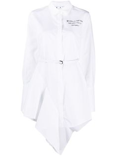 Off-White короткое платье-рубашка асимметричного кроя