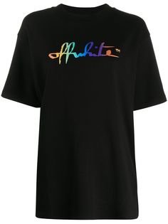Off-White футболка оверсайз Rainbow с логотипом