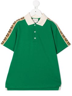 Gucci Kids рубашка поло с короткими рукавами и логотипом