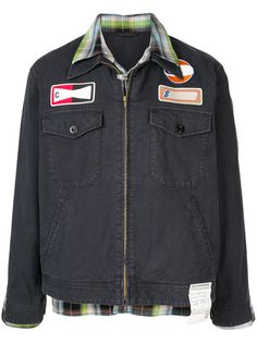 Maison Mihara Yasuhiro легкая куртка с контрастными вставками