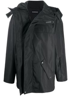 Balenciaga куртка с запахом и капюшоном