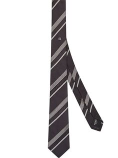 Fendi галстук в диагональную полоску с логотипом FF
