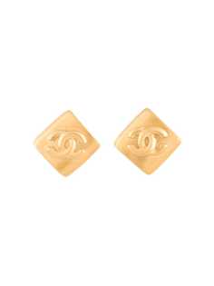 Chanel Pre-Owned серьги Rhombus 1996-го года с логотипом CC