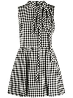RedValentino расклешенное платье в клетку