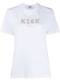 MSGM футболка с вышитым логотипом