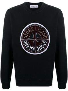 Stone Island свитер с длинными рукавами и вышитым логотипом