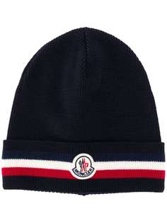 Moncler Kids шапка бини в полоску
