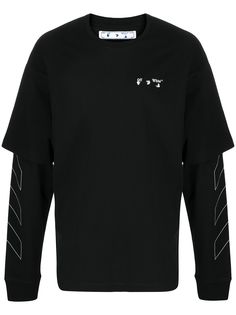 Off-White многослойная футболка с логотипом