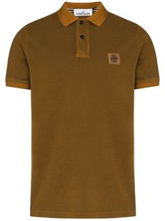 Stone Island рубашка поло с нашивкой-логотипом