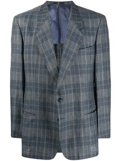 Valentino Pre-Owned клетчатый пиджак узкого кроя 1980-х годов