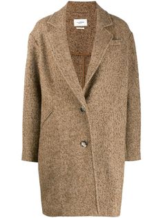 Isabel Marant Étoile однобортное пальто с узором в елочку