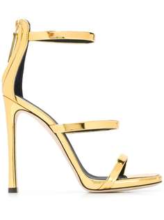 Giuseppe Zanotti босоножки с перекрестными ремешками и эффектом металлик