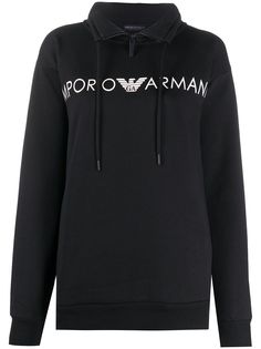 Emporio Armani толстовка с логотипом и высоким воротником