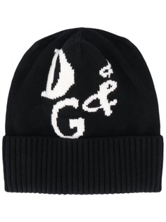 Dolce & Gabbana шапка бини вязки интарсия с логотипом D&G