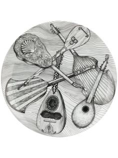 Fornasetti тарелка с принтом Strumenti Musicali