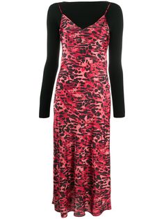 AllSaints многослойное платье с леопардовым принтом