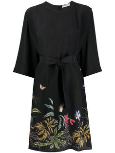 Givenchy платье миди с цветочной вышивкой