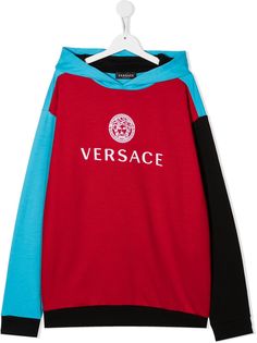 Young Versace худи в стиле колор-блок с логотипом