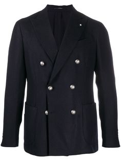 Lardini двубортный пиджак в рубчик