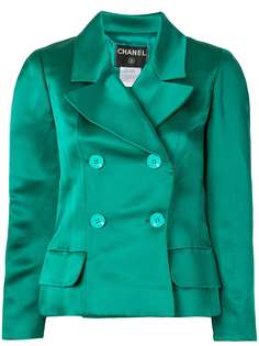 Chanel Pre-Owned двубортный пиджак 2001-го года с длинными рукавами