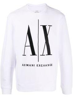 Armani Exchange толстовка с круглым вырезом и логотипом