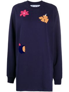 Off-White FLOWER ARROW DRESS BLUE WHITE
