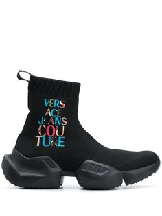 Versace Jeans Couture массивные кроссовки-носки с логотипом