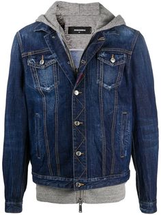 Dsquared2 джинсовая куртка с капюшоном