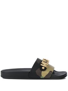 Moschino камуфляжные шлепанцы с логотипом