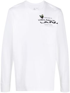 Helmut Lang топ с длинными рукавами и логотипом