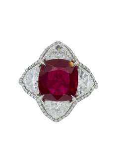 BAYCO кольцо из платины с рубином и бриллиантами