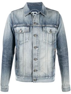 Balmain джинсовая куртка с эффектом потертости и логотипом