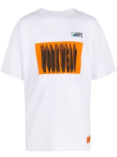 Heron Preston футболка оверсайз с графичным принтом