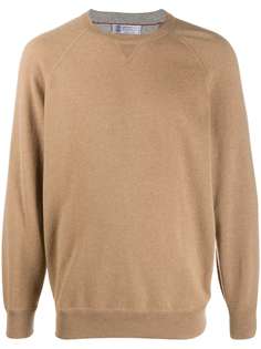Brunello Cucinelli кашемировый джемпер с краями в рубчик