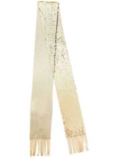Saint Laurent узкий сетчатый шарф с бахромой